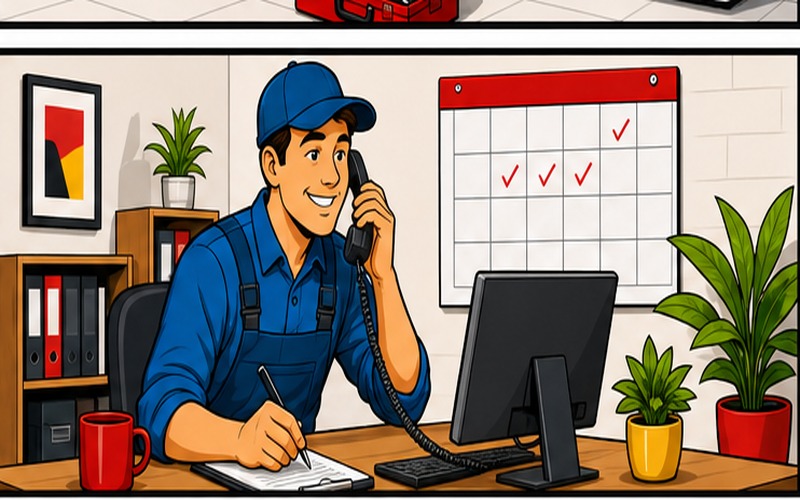 Cartoon appliance repair illustration for contact-us-2 Contact Us 1